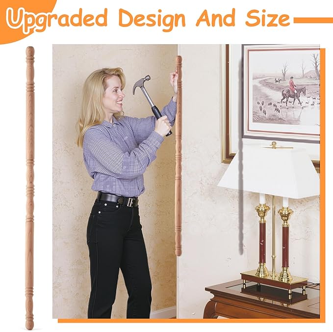 DoubleFill 1 Pack Beechwood Corner Guards for Wall Unfinished DIY Corner Protector 39-1/2'' x 1'' Solid Wood Edges Protect Trim for Paintable Stainable, Customize to Match Wall, Easy Installation