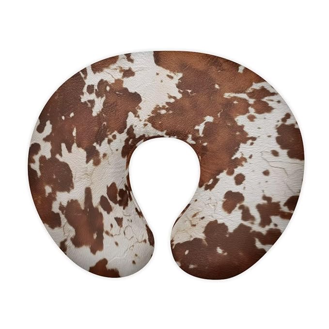 Nursing Pillow Cover for Baby Boys Girls, Brown Cow Print Breastfeeding Pillow Slipcover Cushion Cover, Soft Fabric Fits Snug On Infant