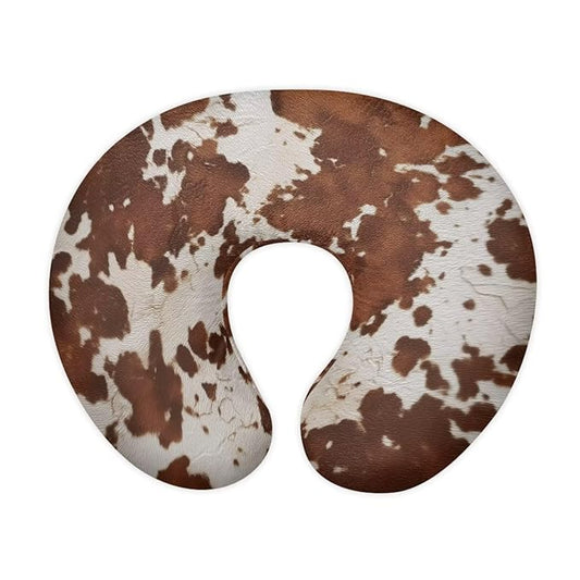 Nursing Pillow Cover for Baby Boys Girls, Brown Cow Print Breastfeeding Pillow Slipcover Cushion Cover, Soft Fabric Fits Snug On Infant