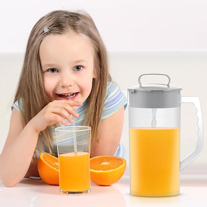 Breast milk pitcher, 64oz/ 2000ml Mixing pitcher with lid, Mixing baby formula,coffee, milk and juice with Angled Plastic Blades and Adjustbale mixer plunger (one pack)