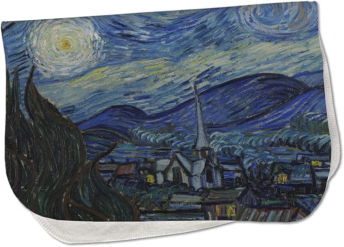 The Starry Night (Van Gogh 1889) Burp Cloth - Fleece