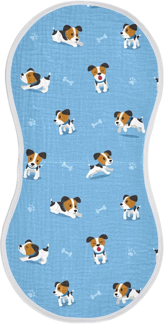 vvfelixl Baby Burp Cloths Jack Russell Terrier Dog Baby Newborn Cotton Burping Cloths Set Baby Washcloths 4 Pack Blue