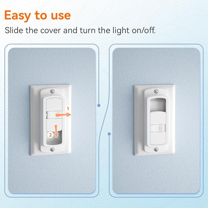 SAFELON 4 PCS Light Switch Cover Guard for Baby Safety, Childproof Light Switch Locks, Wall Switch Covers Prevents Kids from Turning The Lights On and Off