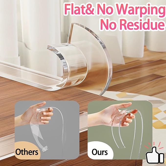 ZOMPAGO Clear Soft Corner Protectors for Baby Safety Furniture Strip 1.8in(W) x13FT(L), Sharp Edge Table Corner Bumpers, Wall Corner Guards, Baby Proof Corner Protectors for Cabinet & Window Edge