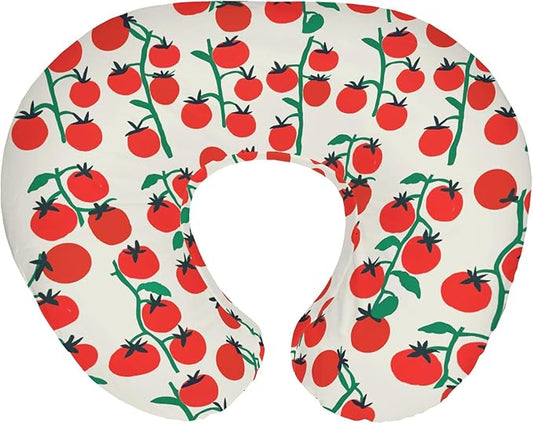 Sweet Red Tomatoes Nursing Pillow Covers for Boy Girl Cute Cherry Tomato Nursing Pillow Slipcovers for Breastfeeding Pillows Red Summer Tomato Fruit Soft Stretchy Removable Cover for Newborn Infant