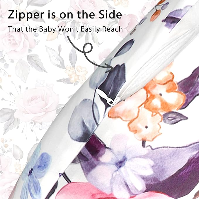 Infant Blanket and Nursing Pillow Cover for Baby Girls, Stylish Floral Patterns Ultra Soft and Comfortable Fabric