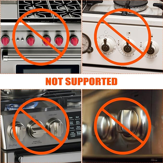 Stove Knob Safety Covers Baby Proofing for Press Stove Knob and Oven Knob Child Safety Locks - 5 Pack (Black)