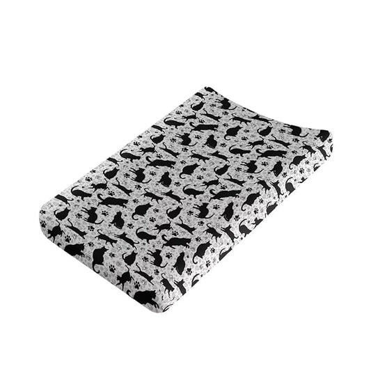 Black Cat Diaper Change Table Covers Cute Changing Pad Cover for Baby Replacement Soft Baby Nursery Diaper Changing Pad Sheets Gift for Holiday
