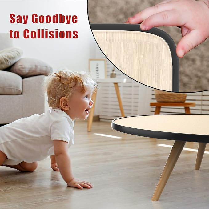 U-Shape Furniture Edge Banding, 16.4ft Self Adhesive TPE Flexible Baby Safety Edge Protector, DIY Furniture Edge Trim for Table Cabinet Furniture Restoration 20mm Black