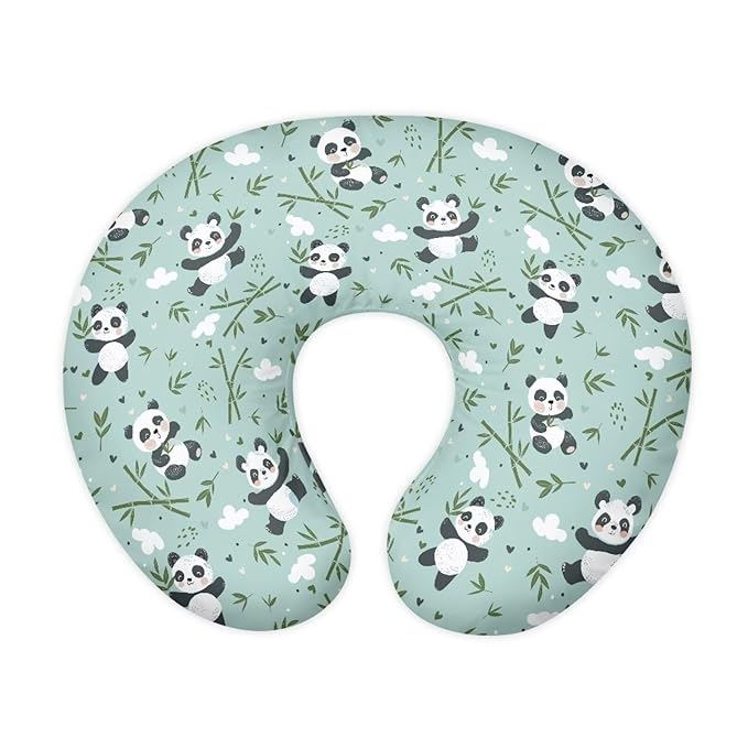 Panda Bamboo Nursing Pillow Covers for Breastfeeding Pillows Ultra Soft Nursing Pillow Slipcovers Elastic Feeding Pillow Covers for Baby Girl and Boys Newborn