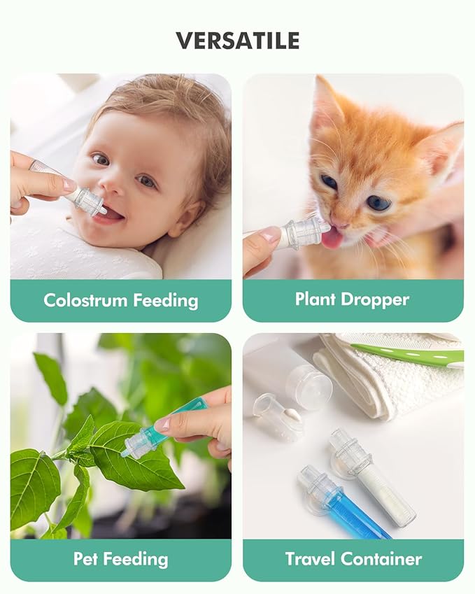 dearlomum Colostrum Collector Kit 6ml/12pcs,Reusable Breast Milk Collector with Storage Case and Cotton Wipe,Portable Colostrum Container BPA Free