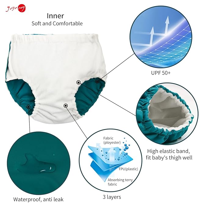 Joyo roy Waterproof Diapers for Swimming Swim Diapers Medium Reusable Swim Diapers 2T Reusable Diapers Baby Swimming Diapers Baby Swim Diaper Reusable Water Diapers Baby Swim Diapers