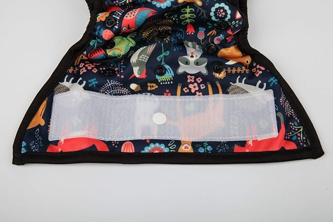 Baby Cloth Diaper Cover Nappy Hook and Loop Double Gusset 6.6lbs to 33lbs (Sushi) One Size