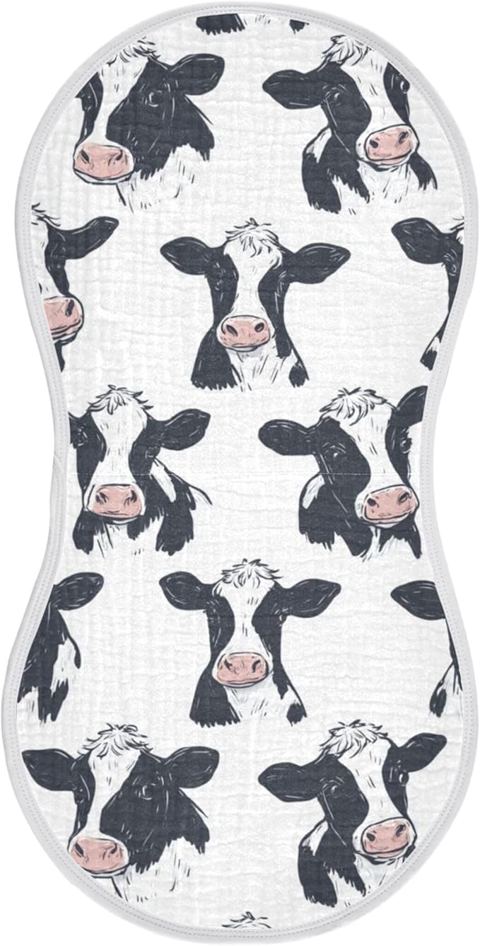 Farm Cows Cute Burp Cloths Baby Boys Girls Absorbent Soft Cotton Burping Cloths Rags, 1 Pack