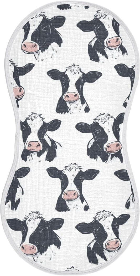 Farm Cows Cute Burp Cloths Baby Boys Girls Absorbent Soft Cotton Burping Cloths Rags, 1 Pack
