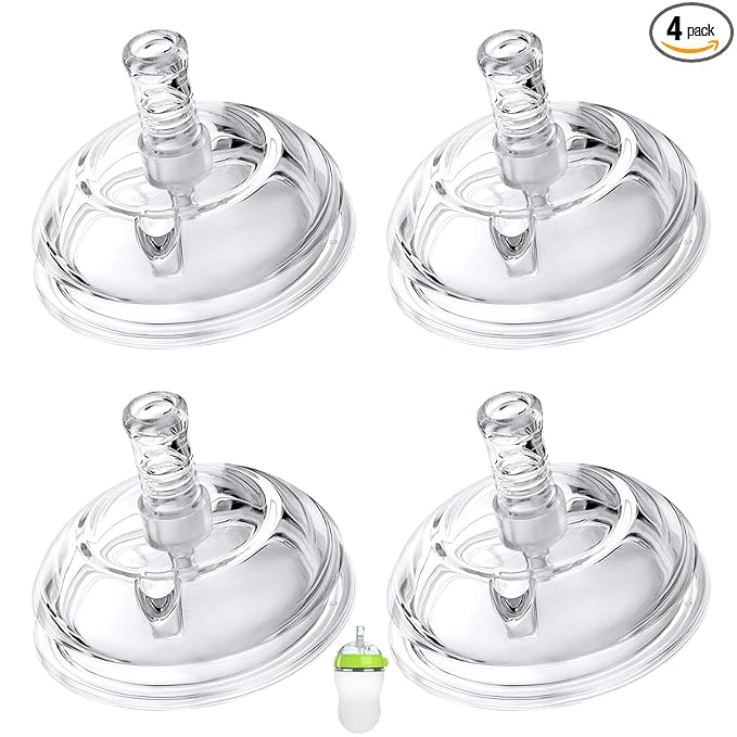 Straw Sippy Cup Nipples for Comotomo Baby Bottles and Gen 2, Transition Cup Food Grade Silicone Soft Nipple, 8m+, Pack of 4