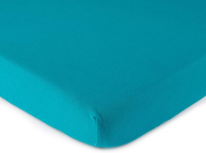 SheetWorld Fitted Baby Bassinet Sheet fits Arms Reach Co Sleeper Bassinet 17.5 x 31.5, 100% Cotton Jersey, Hypoallergenic, Butter Soft, Teal, Made in USA