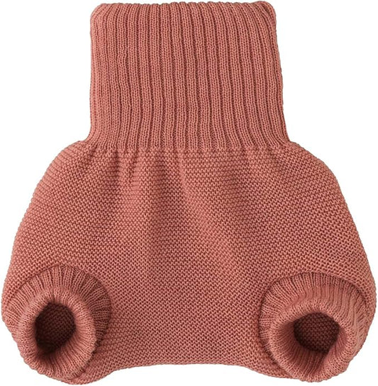 EcoAble Merino Wool Diaper Cover – Organic Overnight Knit Cover | Breathable Natural Fiber | Ideal for Fitted Cloth Diapers (EU74-80, Soft Pink)