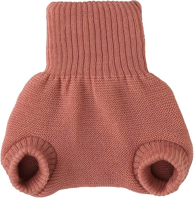 EcoAble Merino Wool Diaper Cover – Organic Overnight Knit Cover | Breathable Natural Fiber | Ideal for Fitted Cloth Diapers (EU98-104, Soft Pink)