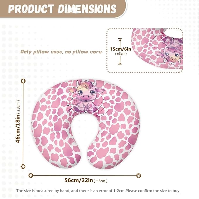 Cute Cow Nursing Pillow Cover for Baby Boy Girl Nursing Pillow Cover Cuddle Pillow Slipcover Detachable Nursing Pillow Protective Baby Feeding Easy to Use and Dustptoof