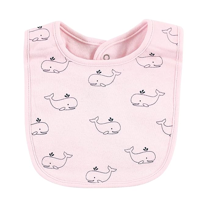 Hudson Baby Unisex Baby Cotton Bibs, Whaley Cute Girl, One Size