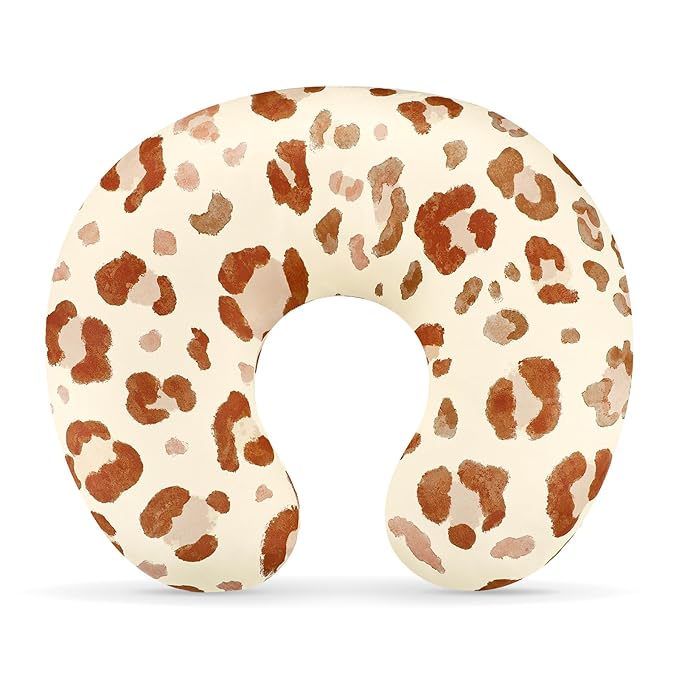 GFU Nursing Cover for Boys and Girls, Breastfeeding Case for Newborn, Soft Baby Breastfeeding Slipcover Colourful Brown Leopard Print, Stretchy Feeding Cover (Cover Only)