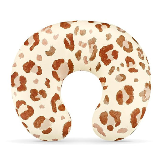 GFU Nursing Cover for Boys and Girls, Breastfeeding Case for Newborn, Soft Baby Breastfeeding Slipcover Colourful Brown Leopard Print, Stretchy Feeding Cover (Cover Only)
