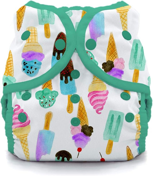Thirsties Duo Wrap Reusable Cloth Diaper Cover, Snap Closure, We All Scream Size One (6-18 lbs)