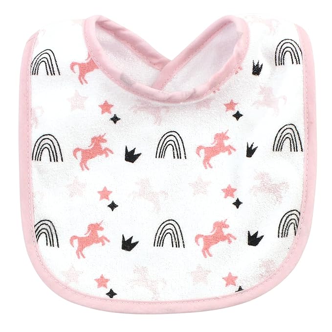 Hudson Baby Unisex Baby Cotton and Polyester Bibs, Im So Fancy Unicorn, One Size