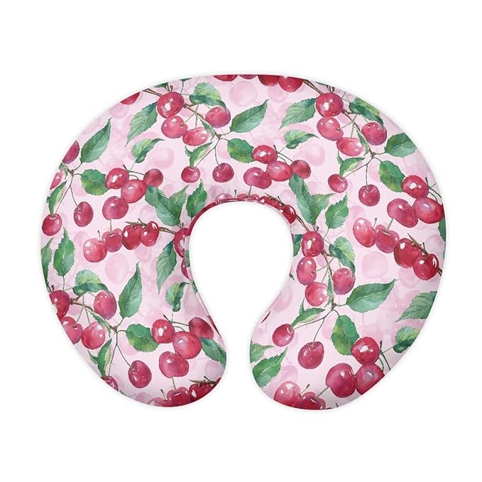 Cherry Nursing Pillow Cover for Breastfeeding, Fits Standard Nursing Pillow, Removable Cotton Cover