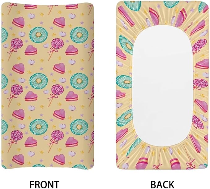Ice Cream Print Changing Table Diaper Change Pad Cover Girl Boys Baby Infant Floral Soft Breathable Changing Table Cover Crib Mat Sheets 32''x16"