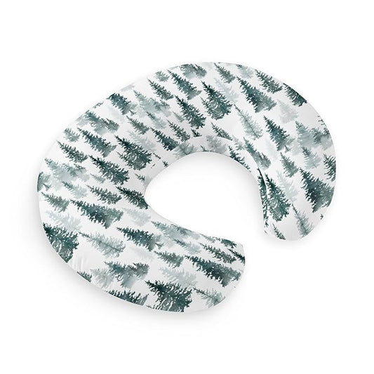 HawSkgFub Pine Trees Forest Nursing Pillow Cover for Baby Boys Girls, Watercolor Green Blue Breastfeeding Pillow Slipcover, Nursing Pillowcase for Newborn Infant, Cover Only