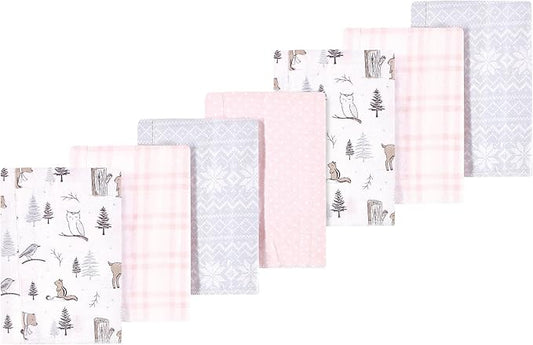 Luvable Friends Hudson Baby Flannel Burp Cloths 7pk, Winter Trees