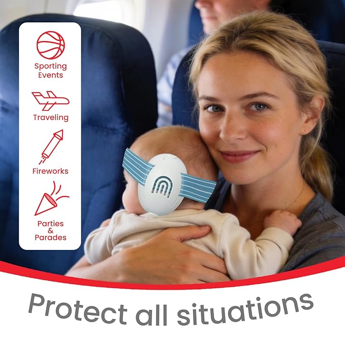 Baby Ear Protection for Babies and Toddlers up to 36 Months - Noise Reduction Earmuffs - Comfortable Baby Headphones Against Hearing Damage & Improves Sleep - Blue