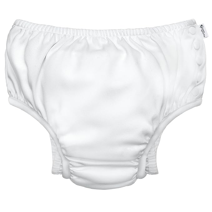 green sprouts Baby Toddler Ultimate Reusable Snap Swim Diaper, New White, 2T-3T