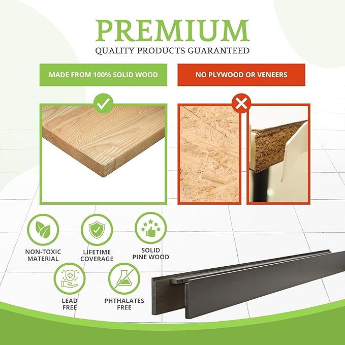 Full-Size Conversion Kit Bed Rails for Baby Appleseed and Eco-Chic Convertible Cribs - Solid Wood Rail - Toddler & Adult Bed Rail for Full-Size Beds - Nursery & Baby Furniture (Slate, Bolt-On Kit)