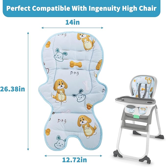 Runhike High Chair Cover Replacement Compatible with Ingenuity Soft Cushion with Anti-Slip Pad and Protecting Water Spills