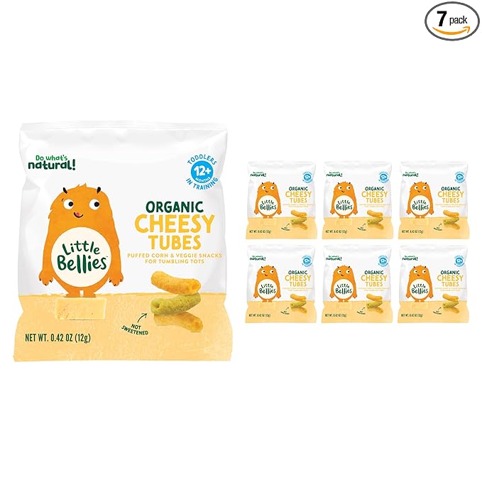 Little Bellies Organic Cheesy Tubes, 0.42 Ounce Bag (Pack of 7)