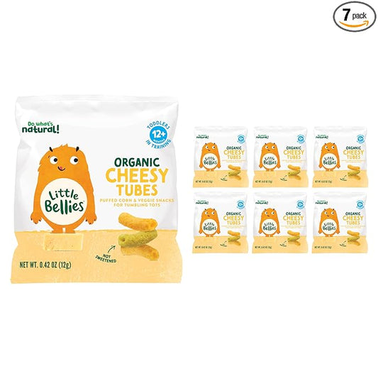 Little Bellies Organic Cheesy Tubes, 0.42 Ounce Bag (Pack of 7)
