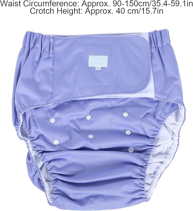 Adult Cloth Diaper Washable Elderly Cloth Diaper Breathable Incontinence Pants Reusable Adjustabl Underwear Overnight Leakfree for Elderly Incontinence Care()
