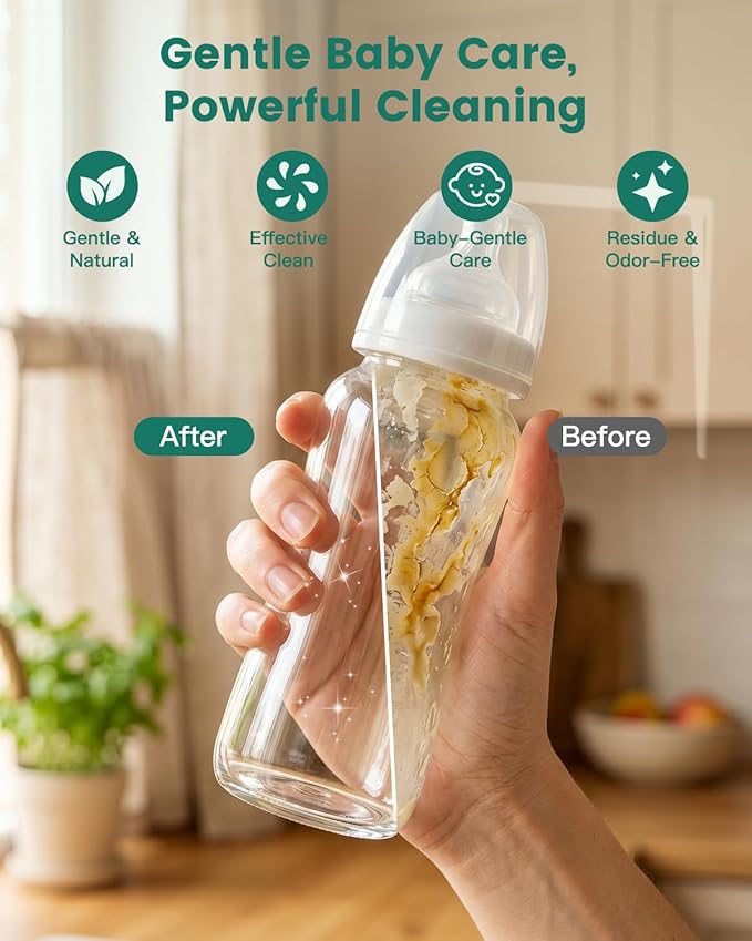 Detergent Tablets for Bottle Washer, 60PCS Bottle Washer Tablets Compatible with All Baby Bottle Washers, Momcozy, Baby Brezza & Grownsy, Detergent Cleaning Tablets Cleans Milk Residue & Odor