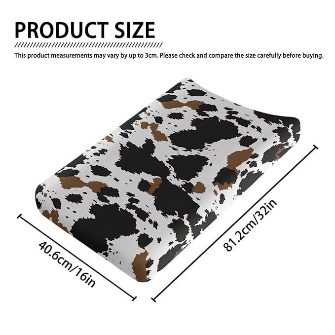 Wild Cowhide Print Baby Changing Pad Cover Nursery Diaper Changing Table Pad Mat Sheet for Boys Girls-16x32 Inch