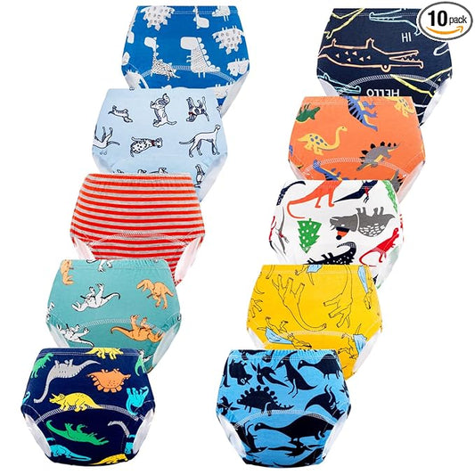 Potty Training Underwear for Girls, Toddler Learning Training Underwear Boys (10 Packs, 3-4T, Multicolor)