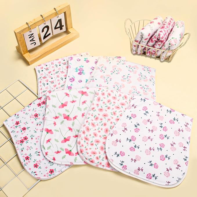 10-Pack Burp Cloths for Baby Boys and Girls - Organic Baby Burp Cloth,Baby Washcloths, Burp Rags, Large Neutral Burp Clothes for Newborn