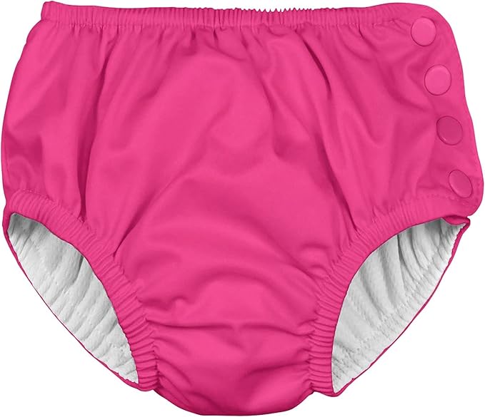 i Play. 2 Pack Girls Reusable Baby Swim Diapers Swim Diapers Hot Pink and Sea Fish Friends 6 Months