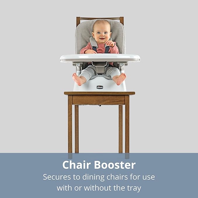 Chicco Stack Hi-Lo 6-in-1 Multi-Use Convertible High Chair, Reclines for Babies and Toddlers, Easy-Clean Baby High Chair Booster Toddler Seat Combo | Tide/Blue/Green