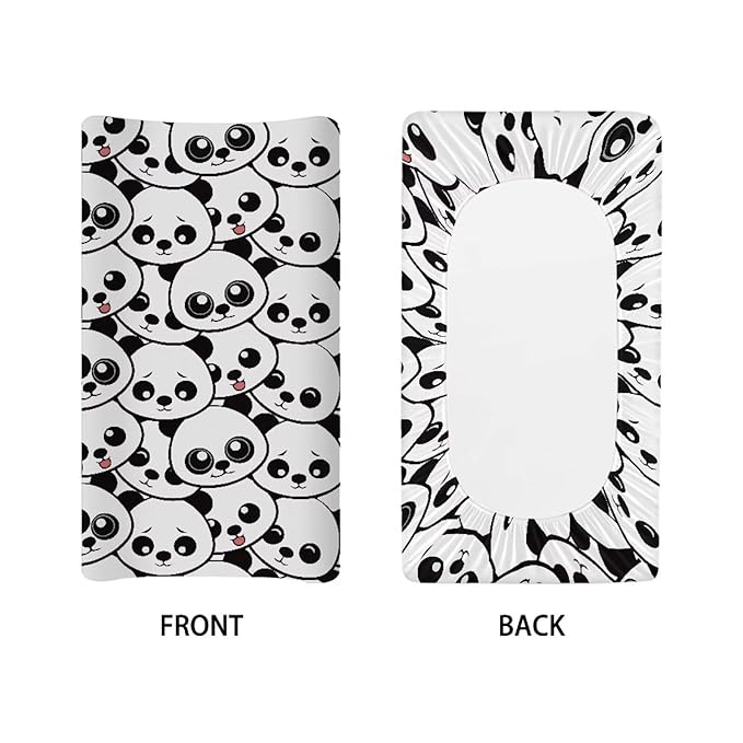 Panda Changing Pad Cover for Baby Girls Boys Diaper Change Table Sheet Cover Santa Claus Breathable Soft Changing Table Cover Mat Sheet Covers