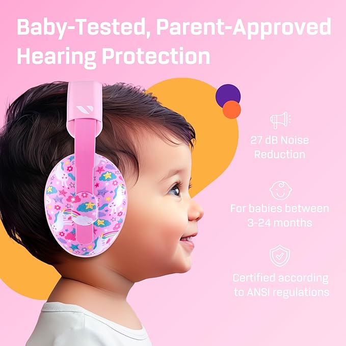 Vanderfields - Hearing Protection Ear Muffs - Over 33 dB (2K Hz) Broad Noise Cancelling Sound Reduction - Baby and Toddlers