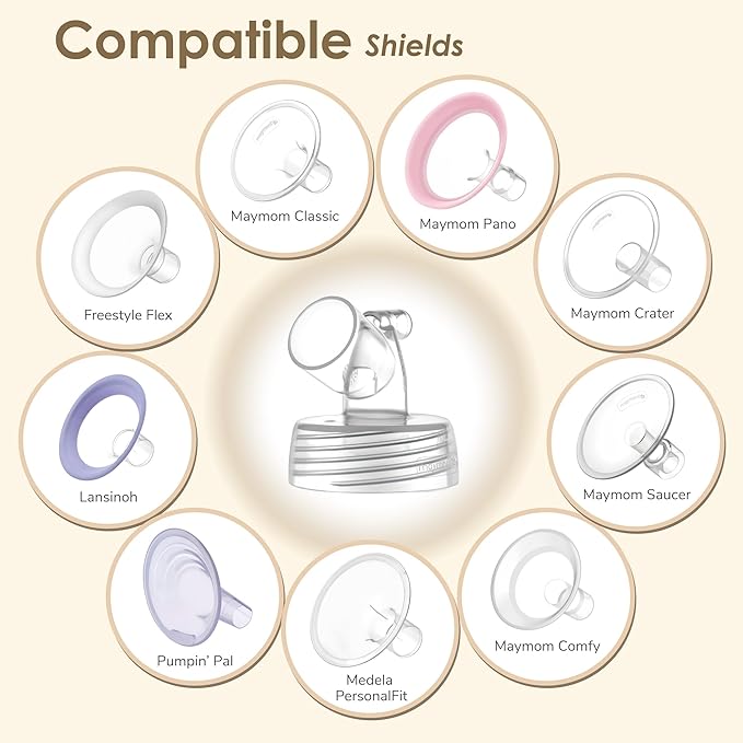 Maymom Pump Parts Compatible with Spectra S1 S2 9 Plus Accessories, Base Connectors, Bottles, Nipples, Dome Caps, Duckbill Valves, Backflow Protectors and Tubing, Not Original Spectra Parts