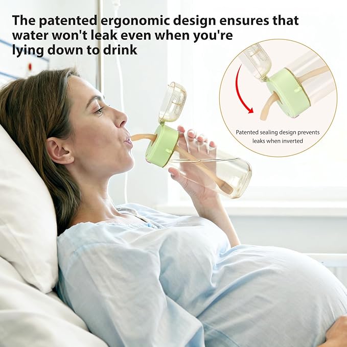 PPSU Pregnancy Water Bottle and Baby Bottle Set, Patented Leak-Proof Design, Postpartum Essentials, Great Gift for Moms and Babies, Silicone, Heat Resistant to 180°C/356°F (5 oz, 8 oz，16 oz)